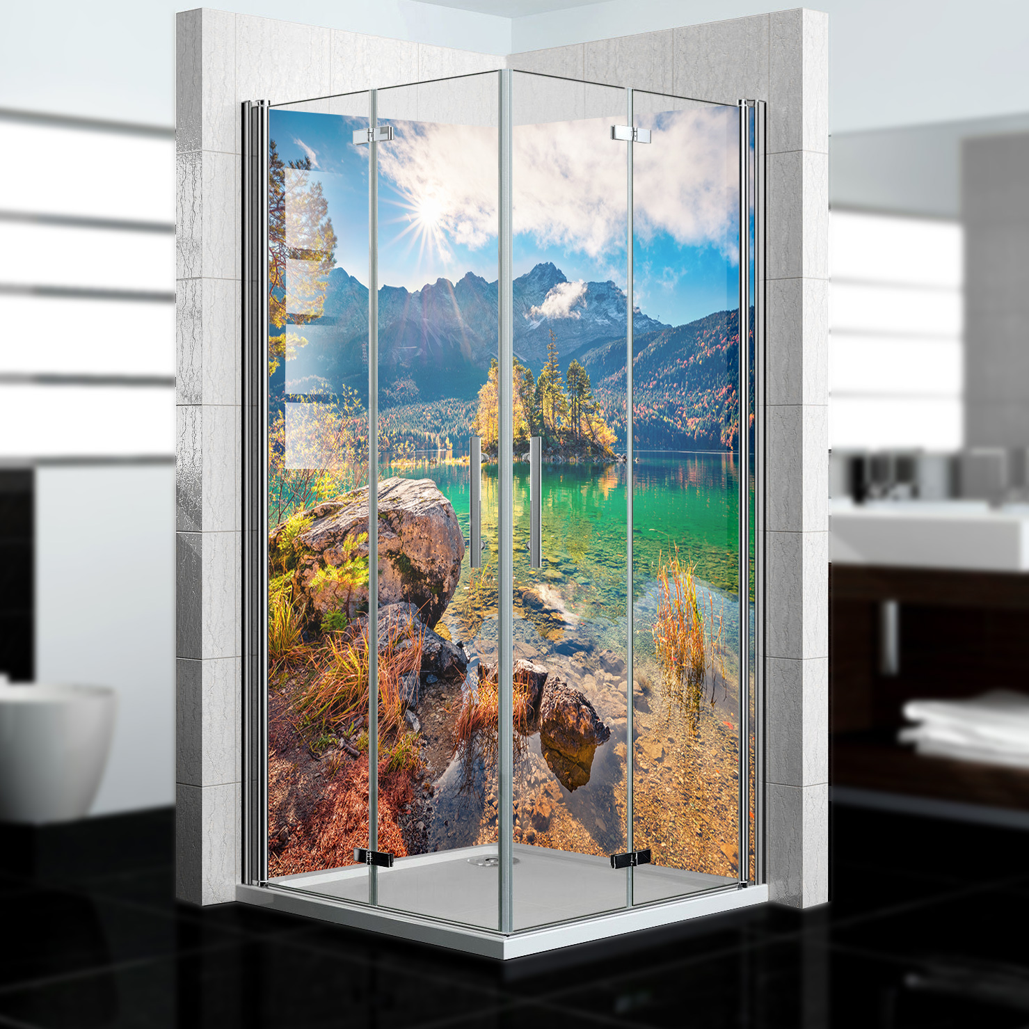 Dedeco Eck-Duschrückwand Mit Fliesenoptik – 2x 90x200 Cm, Wasserfest, Made In Germany
