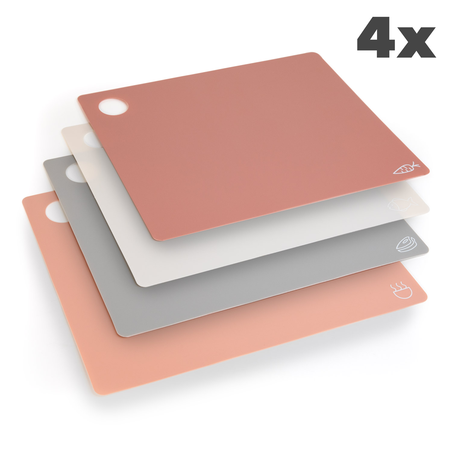 Schneideunterlage / Schneidebretter aus Kunststoff, 4er-Set