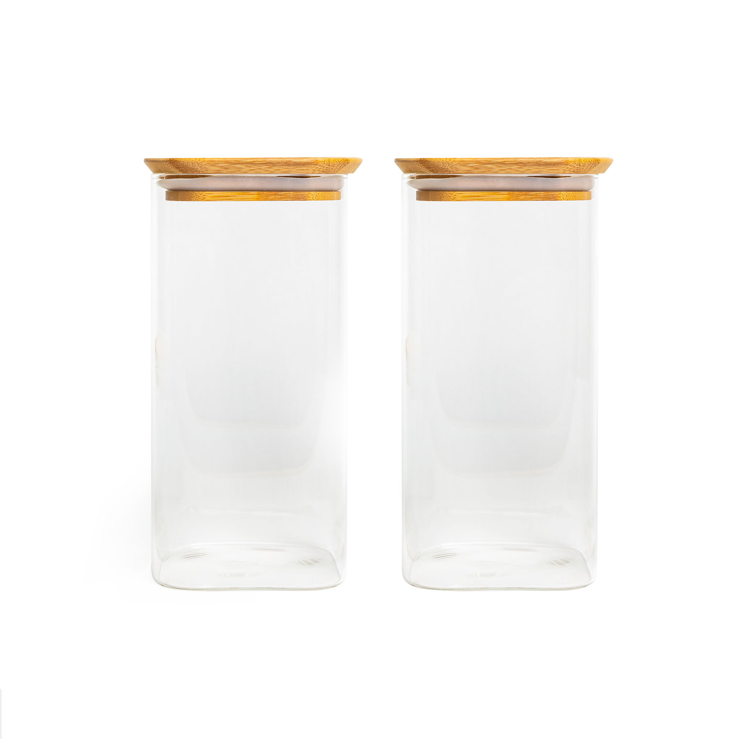 Aufbewahrungsglas, Modell: eckig, Größe: 20x10cm, 1500ml, 2er-Set