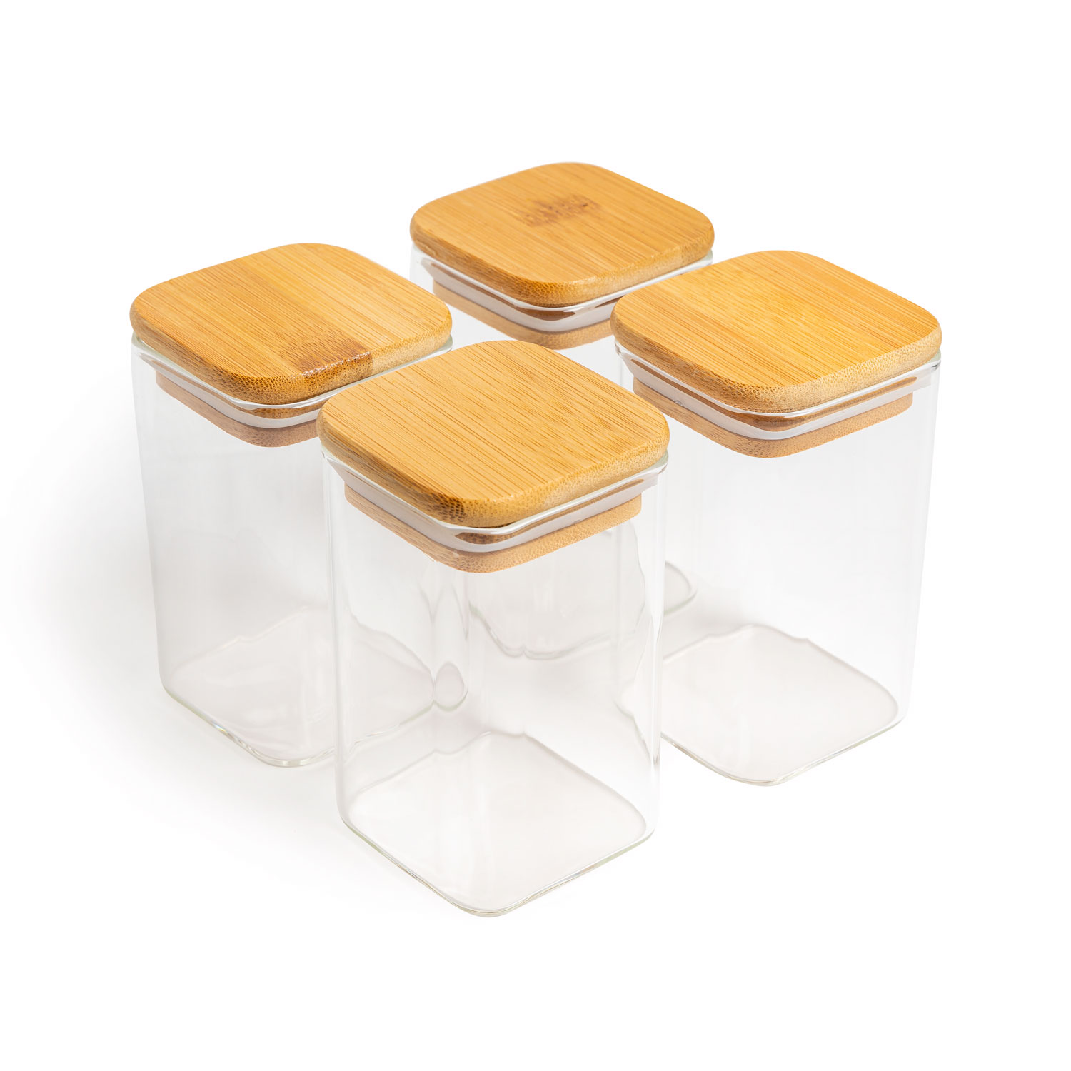 Aufbewahrungsglas, Modell: eckig, Größe: 6x10cm, 270ml, 4er-Set